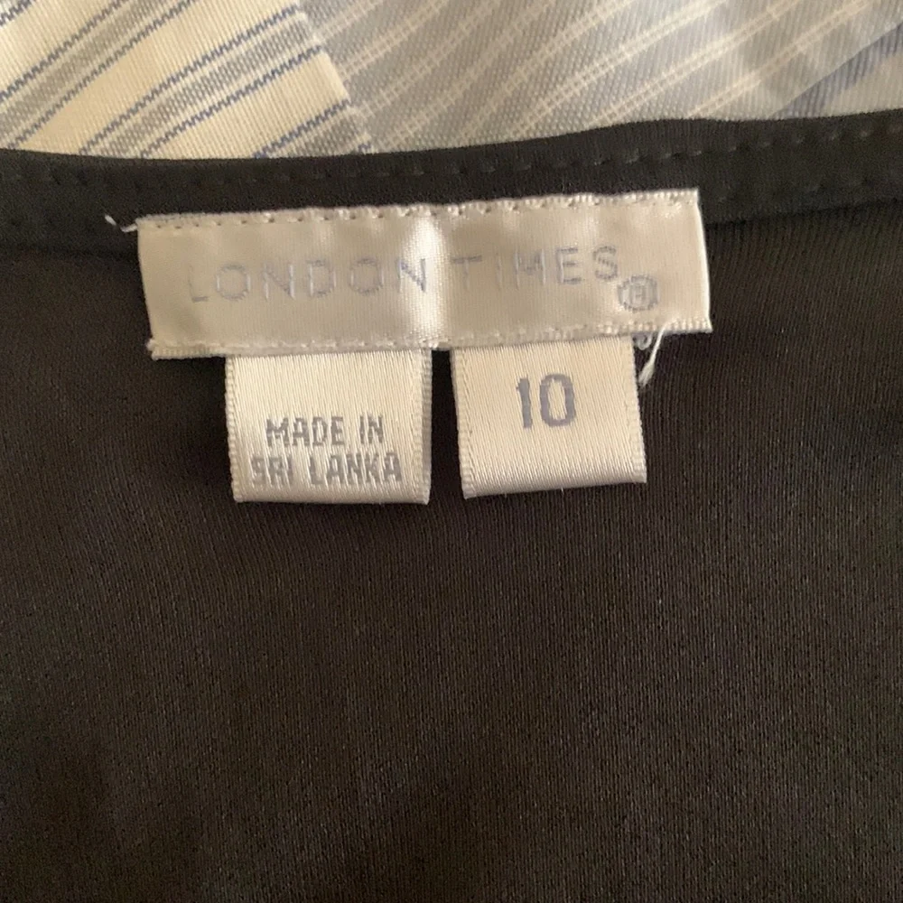 SIZE 10 London Times Multicolor/Black Dress - Picture 3 of 8